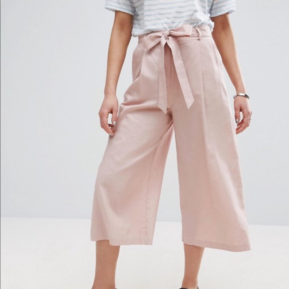 ASOS PETITE Linen Culotte Pants
